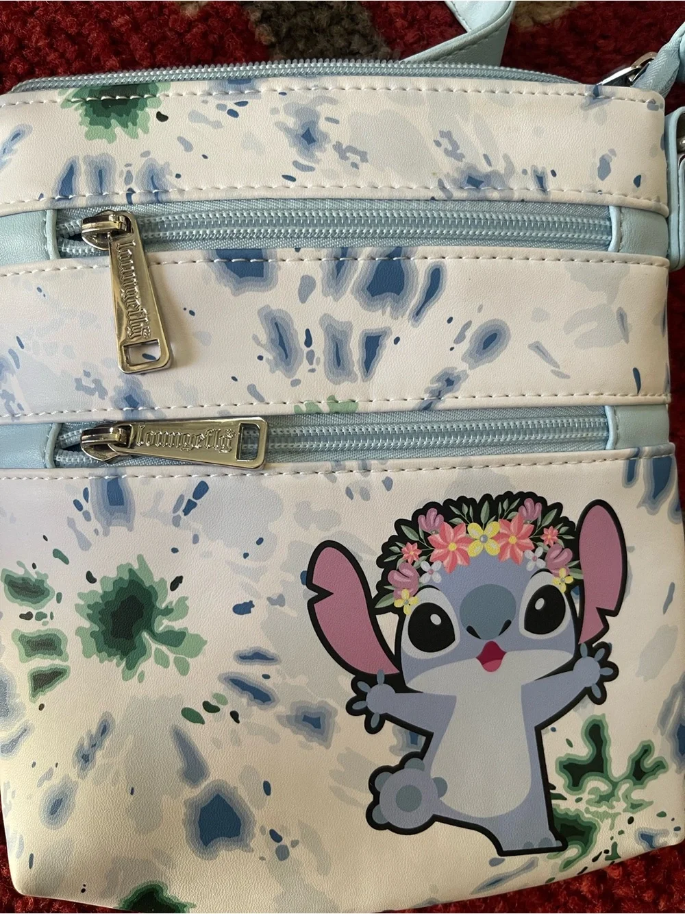 Loungefly Light Blue Stitch Crossbody with Floral Crown